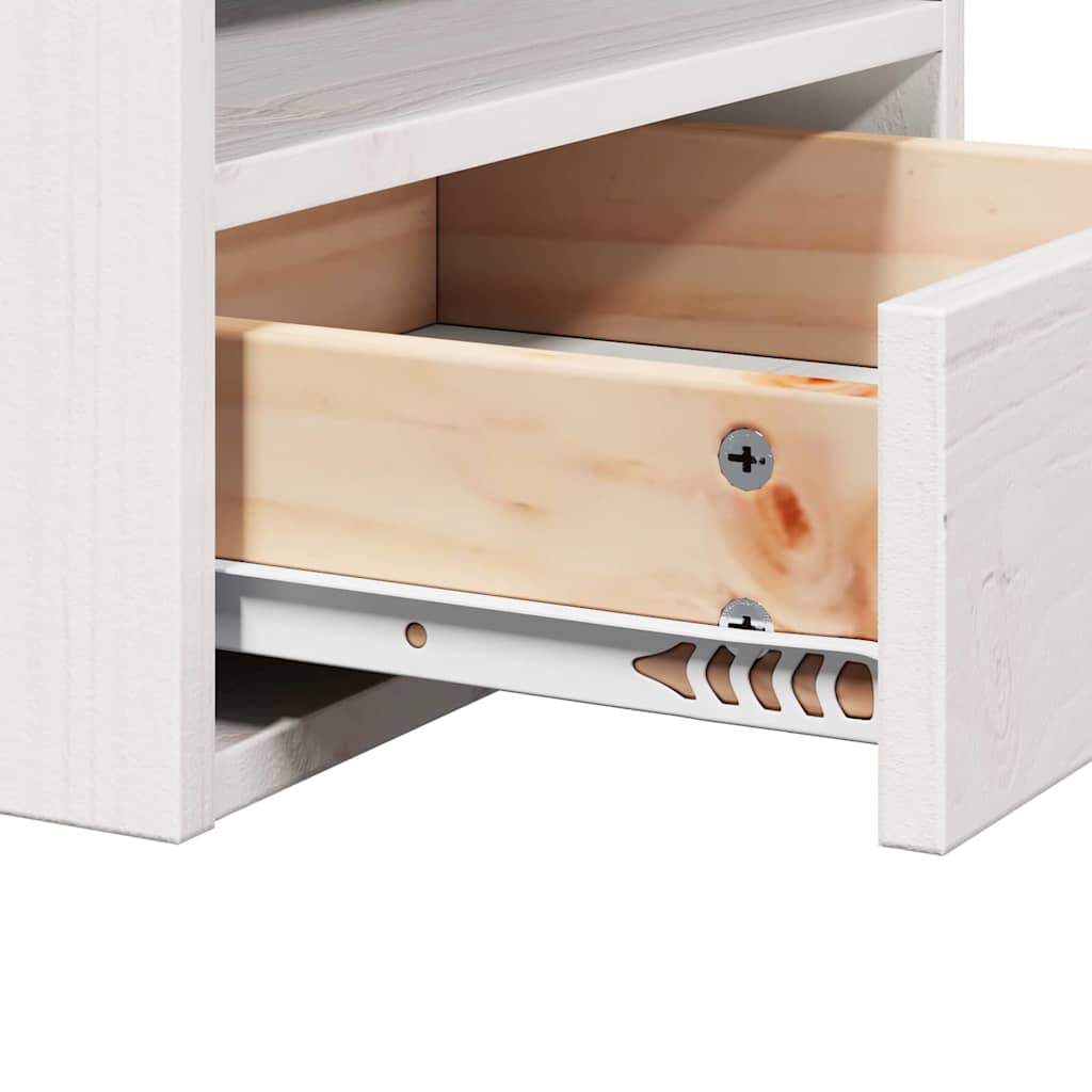 Nachttisch 2 pcs Weiß 38 x 36 x 29,5 cm Massivholz Kiefer